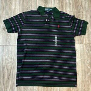 Striped Polo Shirt - Green and Purple